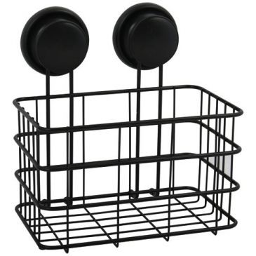 MSV Panier de douche Milady avec ventouses noir