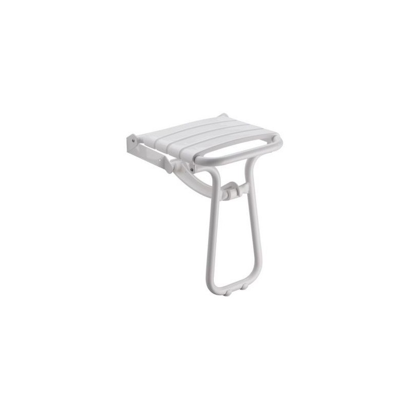 GODONNIER Siège douche escamotable avec pied alu époxy blanc