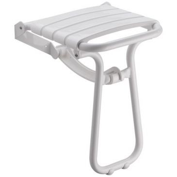 GODONNIER Siège douche escamotable avec pied alu époxy blanc
