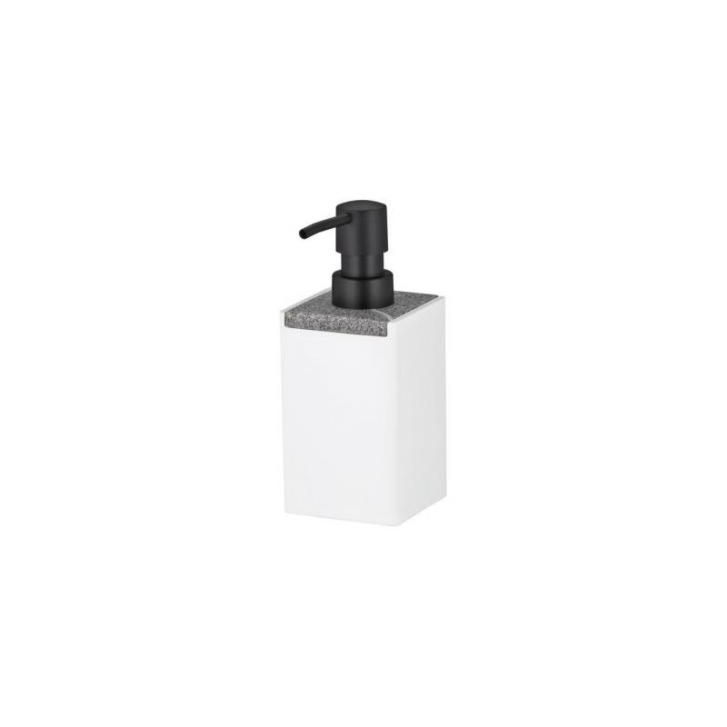 KELA Distributeur savon cube blanc pierre