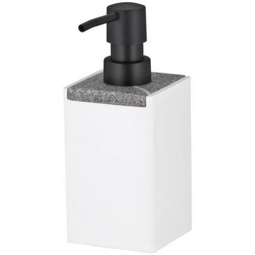 KELA Distributeur savon cube blanc pierre