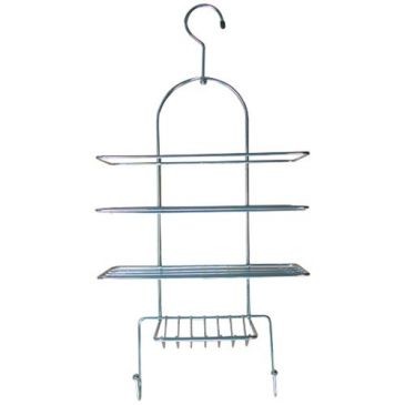 MSV Etagère de douche à suspendre chromée 25x53x11cm