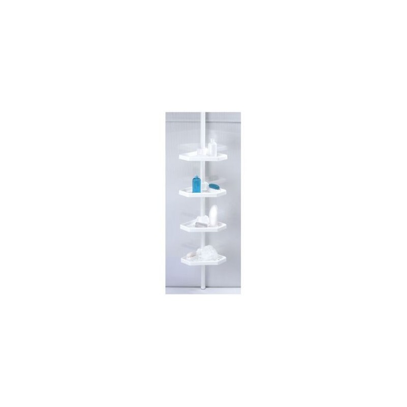 MSV Serviteur de douche plastique d'angle blanc télescopique