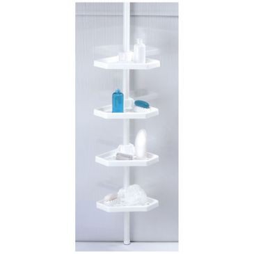 MSV Serviteur de douche plastique d'angle blanc télescopique