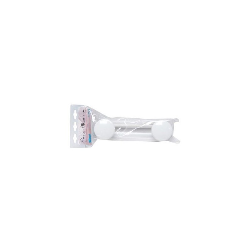 GODONNIER Patère 2 tête laqué blanc
