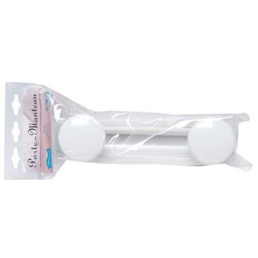GODONNIER Patère 2 tête laqué blanc