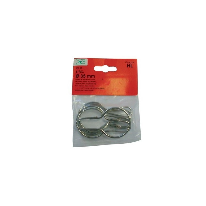 Vynex Anneau de douche nickelé blister de 6.