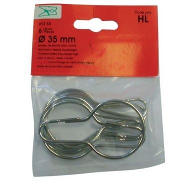 Vynex Anneau de douche nickelé blister de 6.