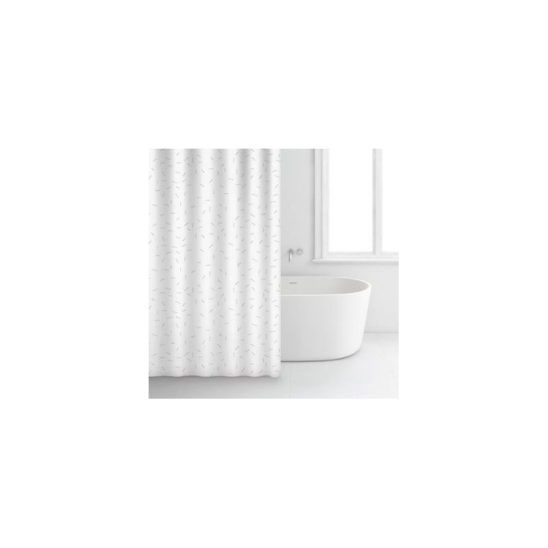 Rayen Rideau douche 180x200 premium blanc motifs 100% coton