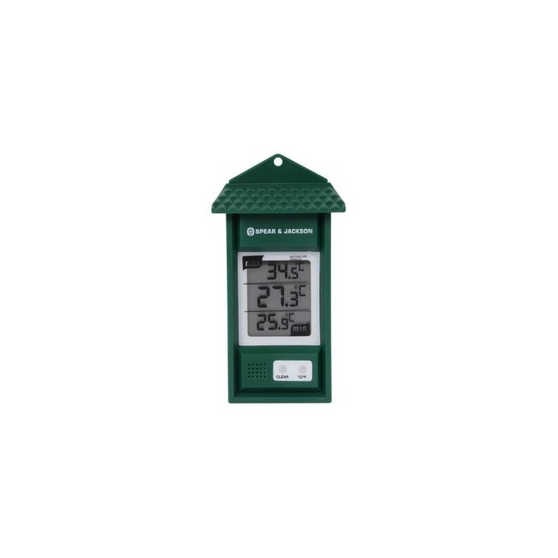 Spear & Jackson Thermometre mini maxi vert digital 15cm