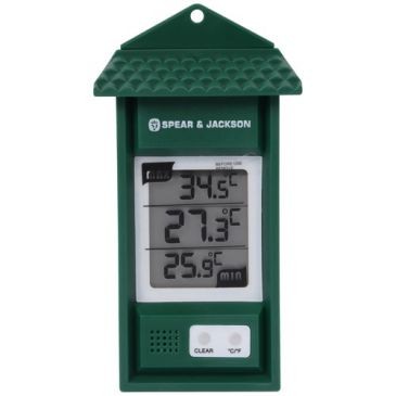 Spear & Jackson Thermometre mini maxi vert digital 15cm