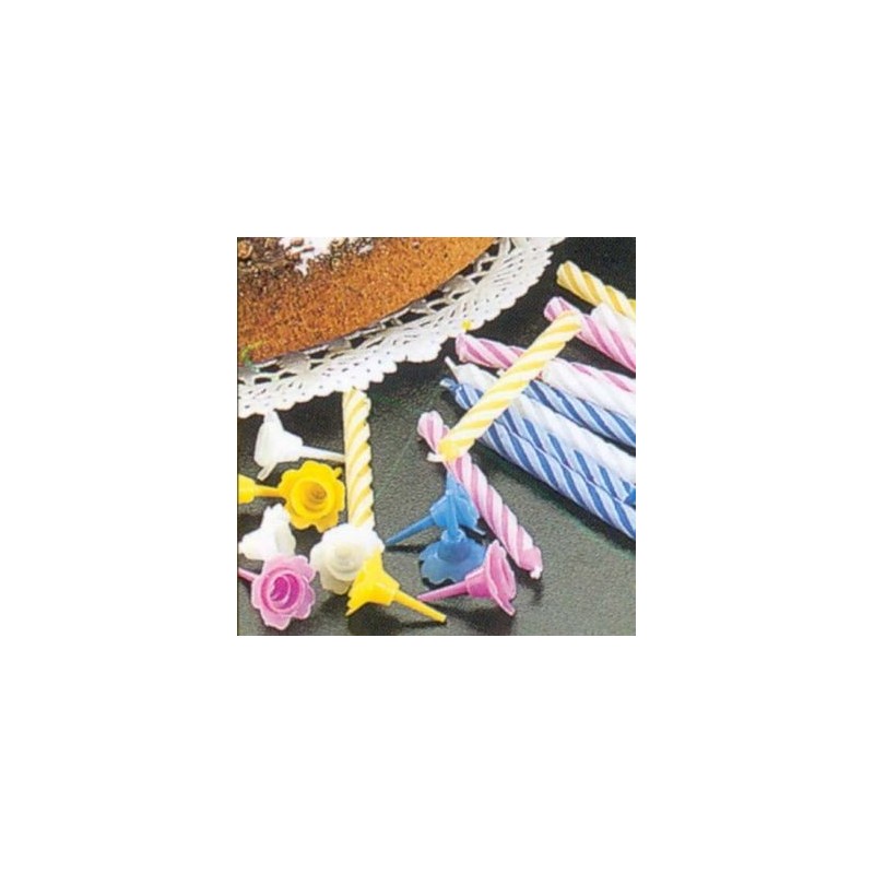 Metaltex Bougies anniversaire x24+12supports assortis blister 259000