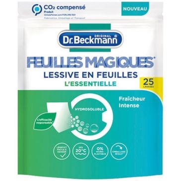 DR BECKMANN Lessive en feuilles l'essentielle x 25 blanc et couleur.
