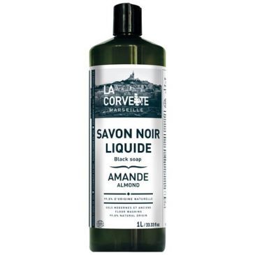 LA CORVETTE Savon noir liquide amande 1l