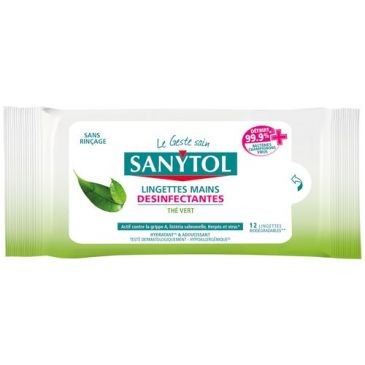SANYTOL Sanytol lingettes désinfectantes mains x12