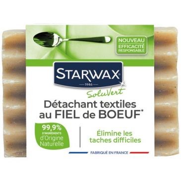 STARWAX SOLUVERT Savon détachant textile au fiel de boeuf 100g soluvert