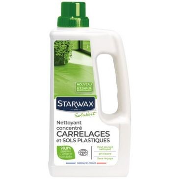 STARWAX SOLUVERT Nettoyant concentre carrelages et sols plastiques 1l Ecocert