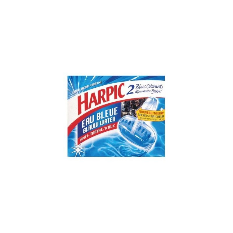 HARPIC Bloc cuvette WC Harpic anti-tartre eau bleue