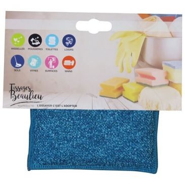 TISSAGES DE BEAULIEU Eponge biface microfibre et grattante 14x9cm