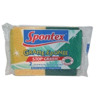 Spontex Éponge végétale grattante stop graisse x2 3092