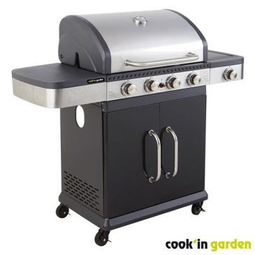 GARDEN MAX Barbecue gaz 4 brûleurs Fidgi 4 avec capot