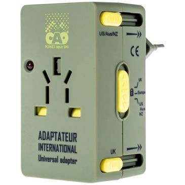 CAO Adaptateur de prise universel kaki et jaune