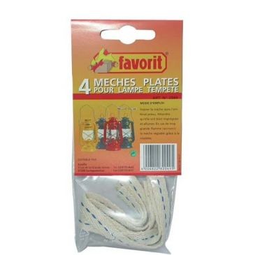 FAVORIT Mèche plate pour lanterne huile/petr.x4 2049 1cmx9cm