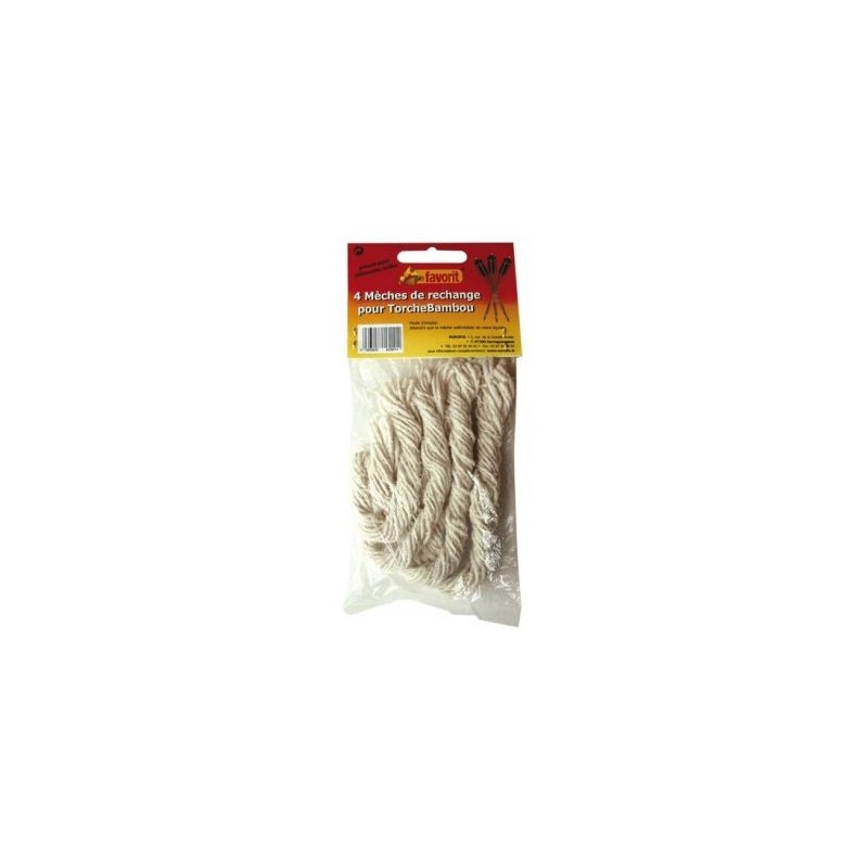 FAVORIT Meches rechanges torche bambou x 4