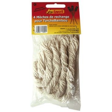 FAVORIT Meches rechanges torche bambou x 4