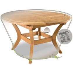 Housse table ronde 6 personnes d.120cm gris mastic opaque