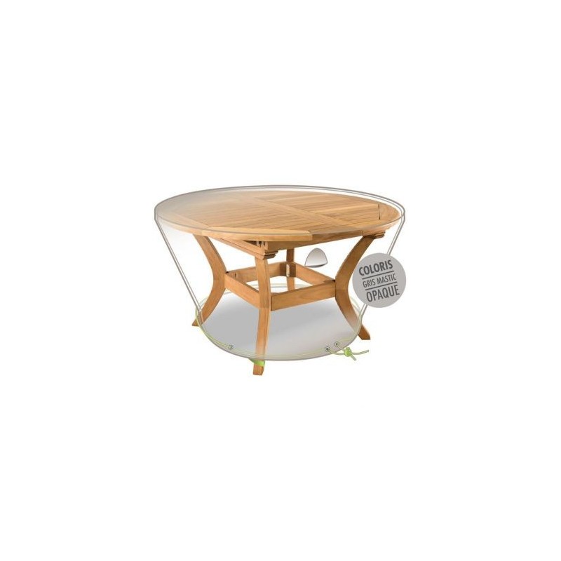 Jardiline Housse table ronde 6 personnes d.120cm gris mastic opaque