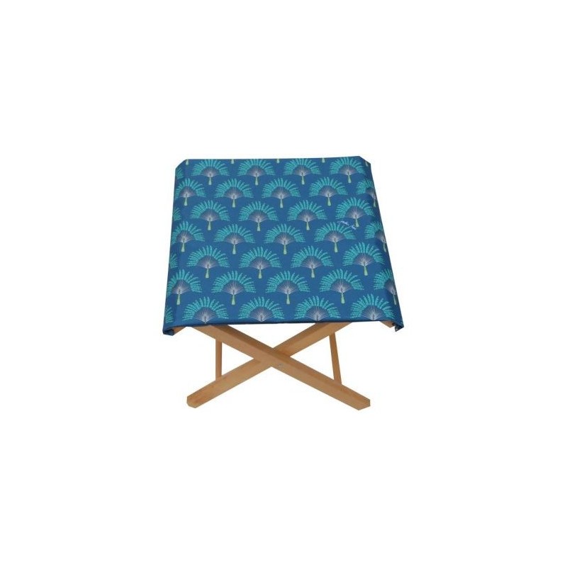 JARDIN PRIVÉ Tabouret pliant hetre Jakarta marine 43x43x42cm