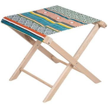 JARDIN PRIVÉ Tabouret pliant hetre Scandi mix 43x43x42cm.