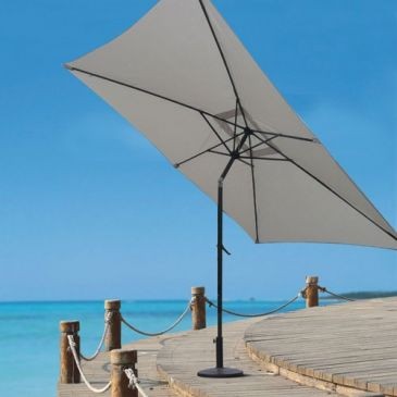 OZALIDE Parasol droit mat alu. 38mm manivelle 300x200cm lin