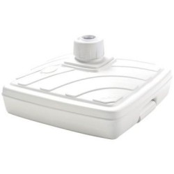 Pied parasol plastique 40l s/roul. blanc