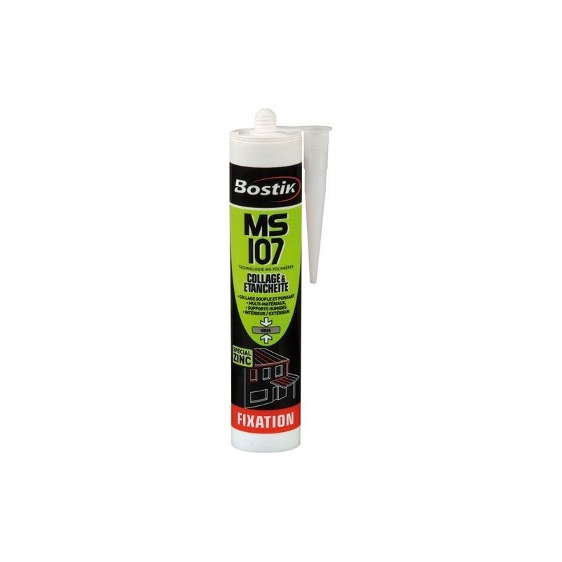 Bostik Mastic fixation MSP107 cartouche 290ml gris pro
