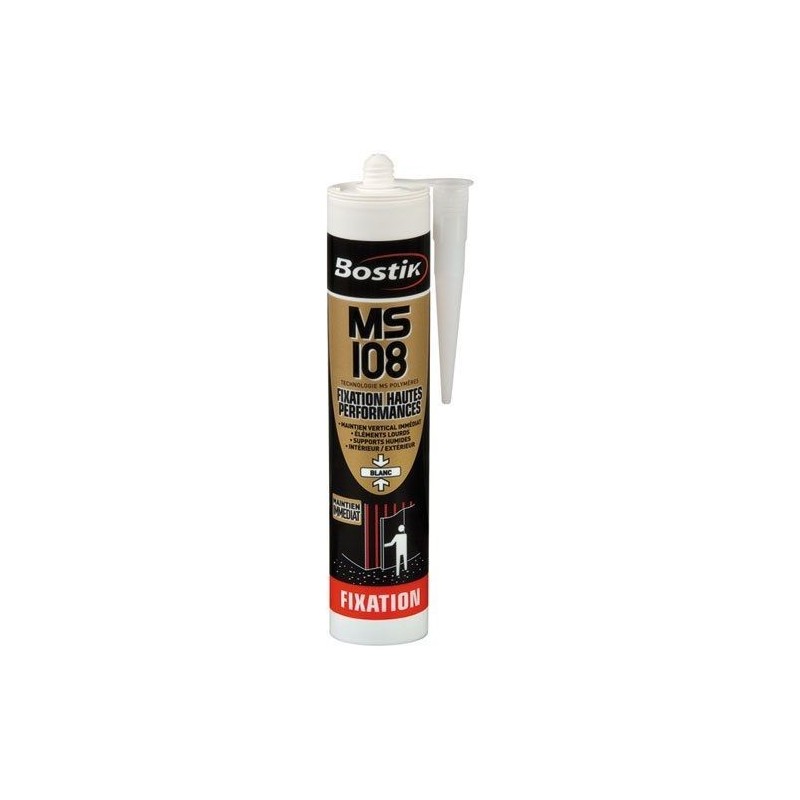 Bostik Mastic fixation MSP108 cartouche 290ml blanc pro