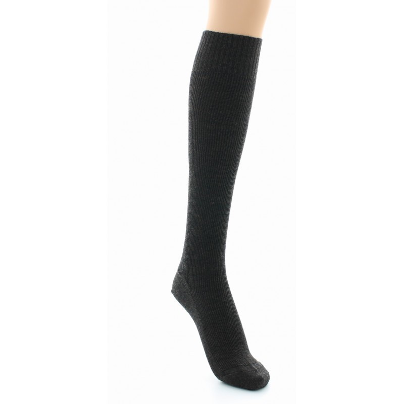 Perrin Chaussettes hautes à côtes Confort Laine peignée mélangée Sans élastique
