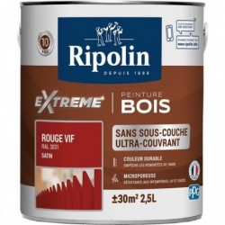 Ripolin Rip protection extrême bois satin 2.5l rouge vif - Image 2