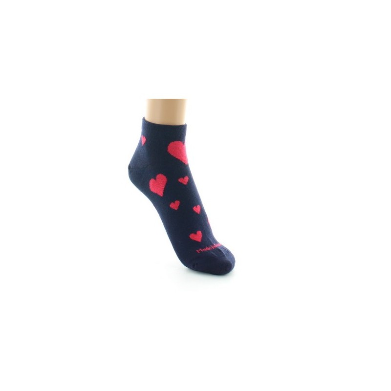 Dagobert à l'envers Chaussettes courtes fantaisie Coeurs