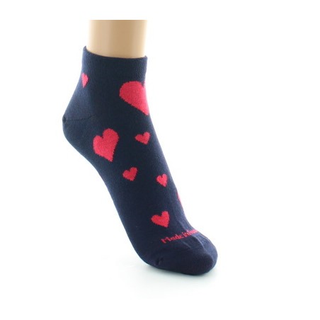 Dagobert à l'envers Chaussettes courtes fantaisie Coeurs