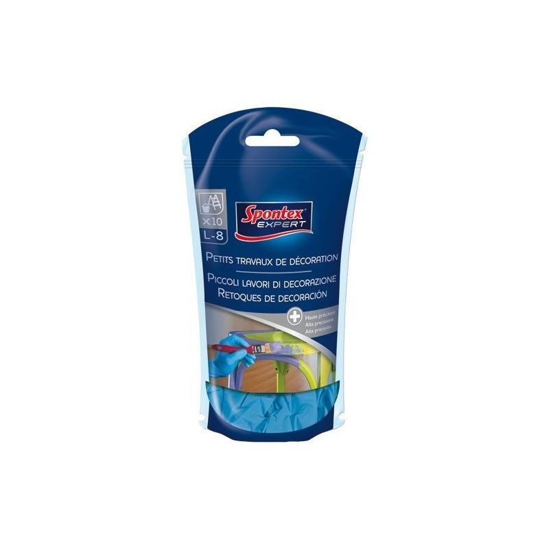 SPONTEX EXPERT Gants petits travaux de décoration  x10 taille 8