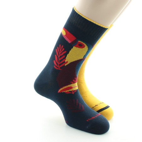 Dagobert à l'envers Doubles chaussettes réversibles Toucan