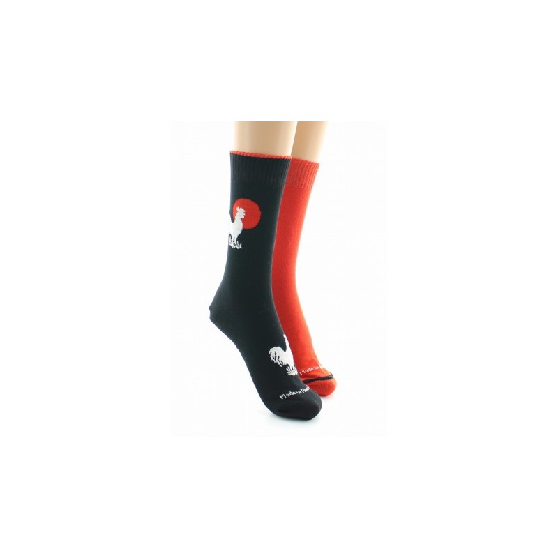 Dagobert à l'envers Doubles chaussettes réversibles Coq