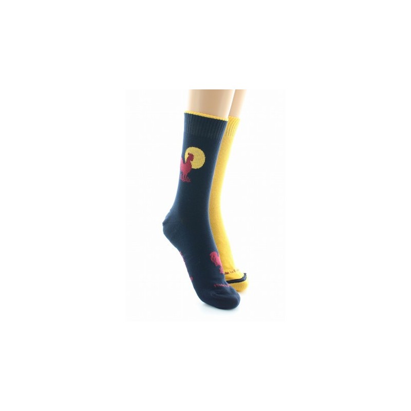 Dagobert à l'envers Doubles chaussettes réversibles Coq