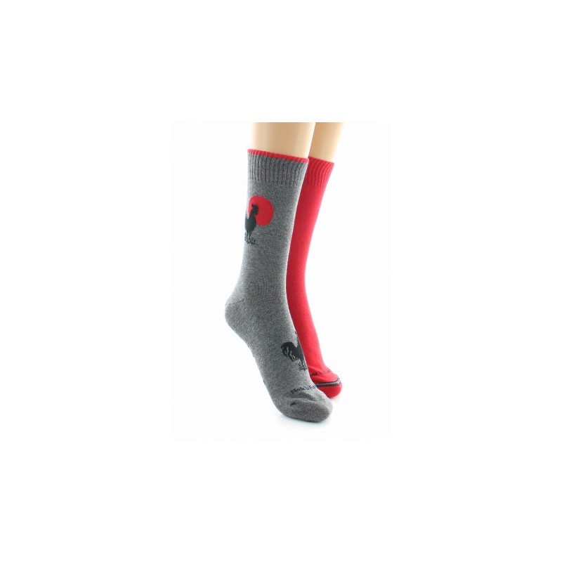 Dagobert à l'envers Doubles chaussettes réversibles Coq