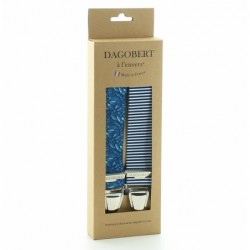 Dagobert à l'envers Bretelles mixtes poissons bleus et rayures asymétriques - Image 3
