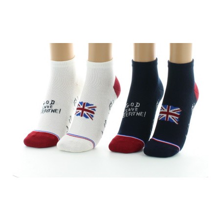 Berthe Aux Grands Pieds Pack de 2 paires de chaussettes courtes marine et blanche