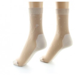 Berthe Aux Grands Pieds Mi-chaussette fantaisie couleur peau semelle coton - Image 2