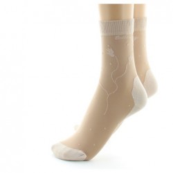 Berthe Aux Grands Pieds Mi-chaussette fantaisie couleur peau semelle coton - Image 4